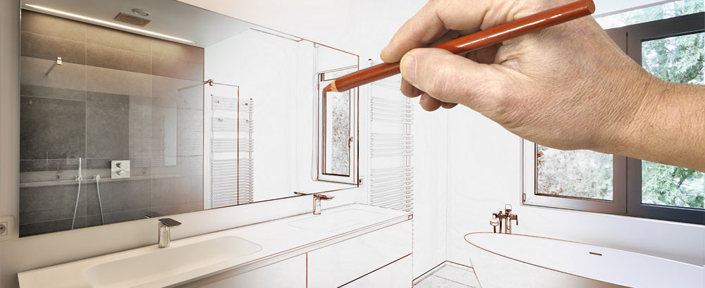Illustration of a bathroom remodel